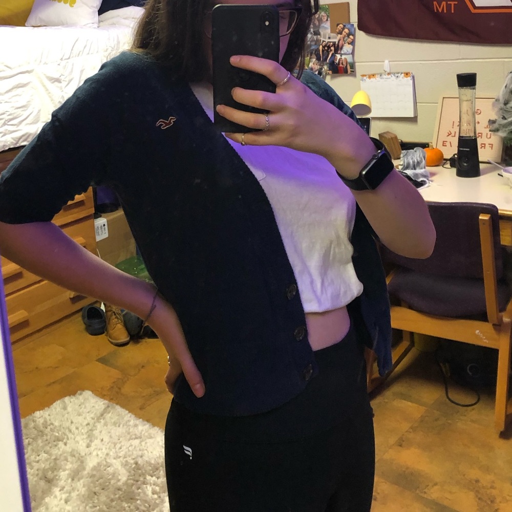 Hollister navy cardigan
